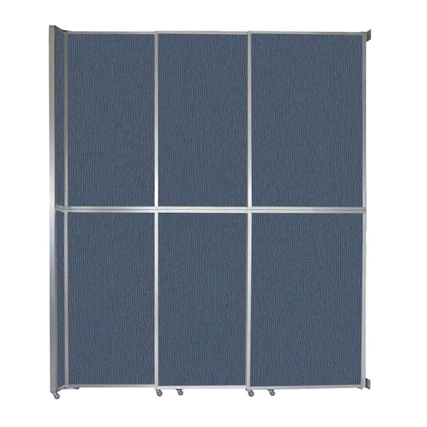 Versare Operable Wall Sliding Room Divider 9'9" x 12'3" Ocean Fabric